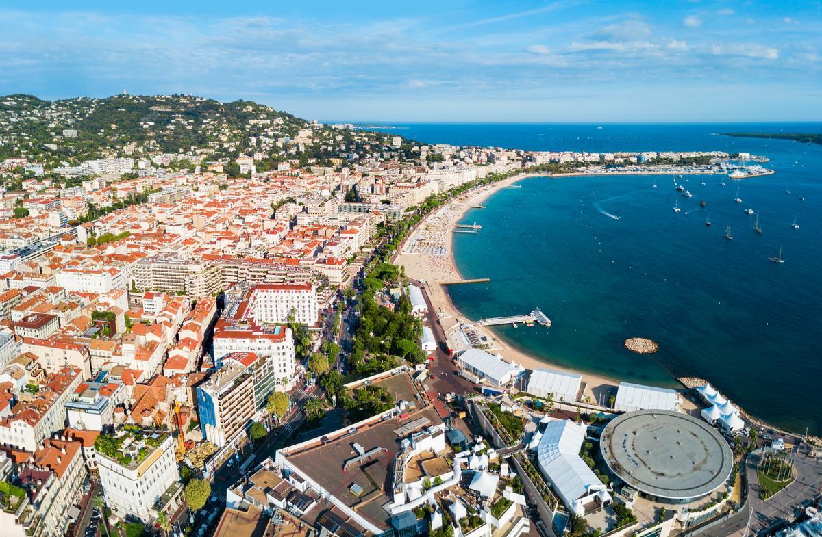 Vista aérea de Cannes, Francia