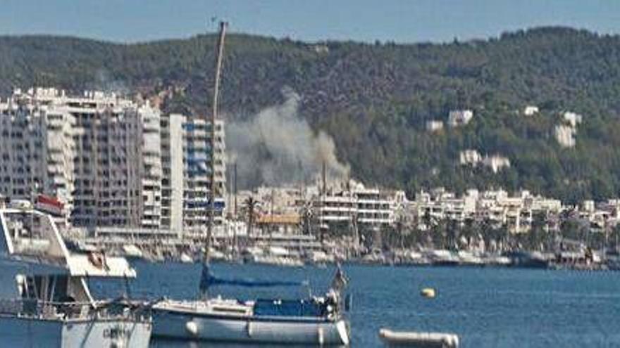 Imagen que muestra la columna de humo que generó el incendio.