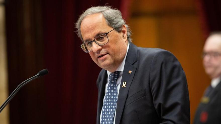 Quim Torra, en el Parlament.