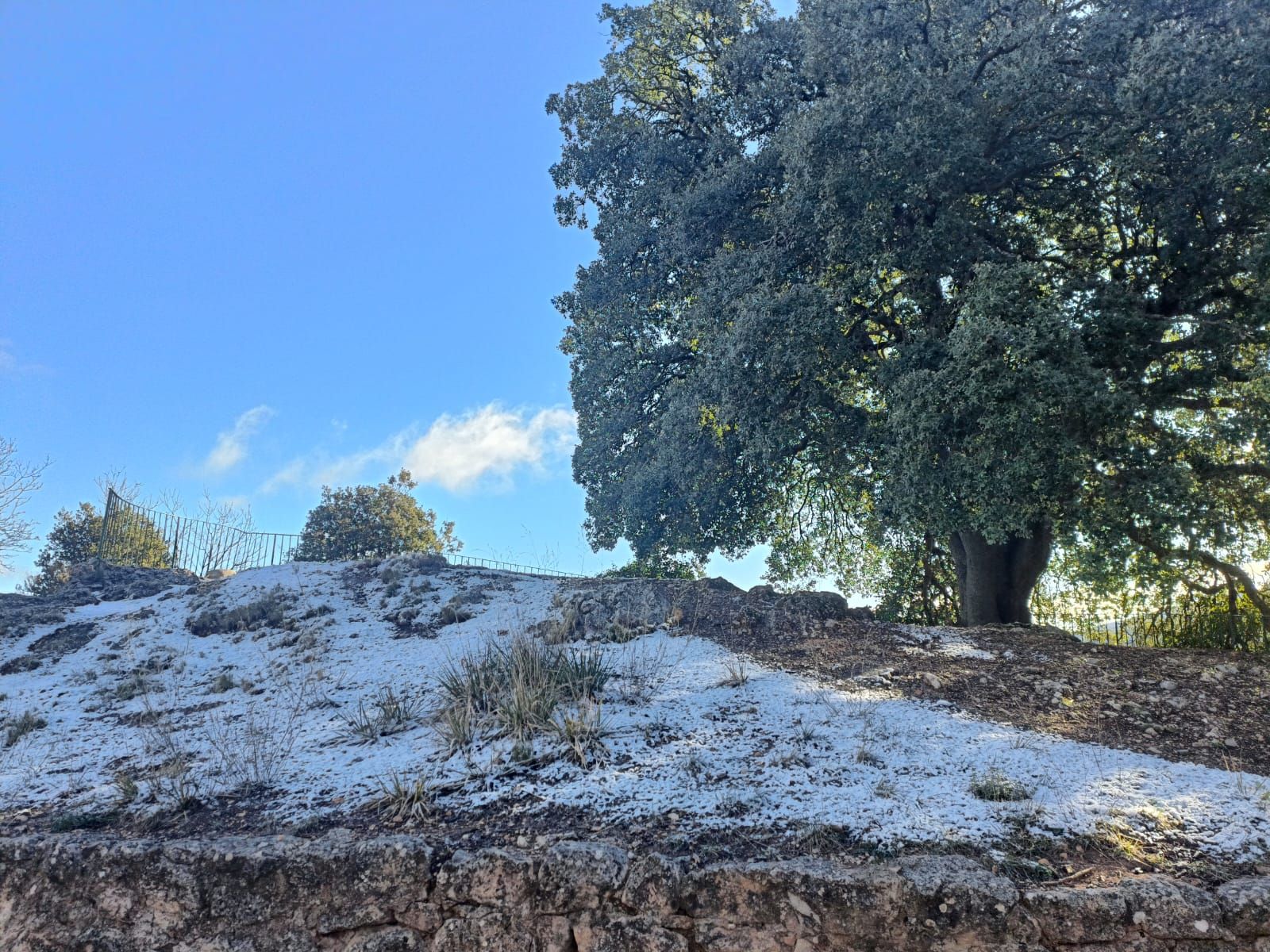 Alcoy amanece con una ligera capa de nieve en Aitana y la Font Roja