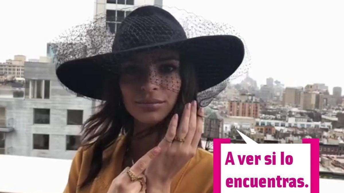 Emily Ratajkowski dice: &quot;a ver si lo encuentras&quot;