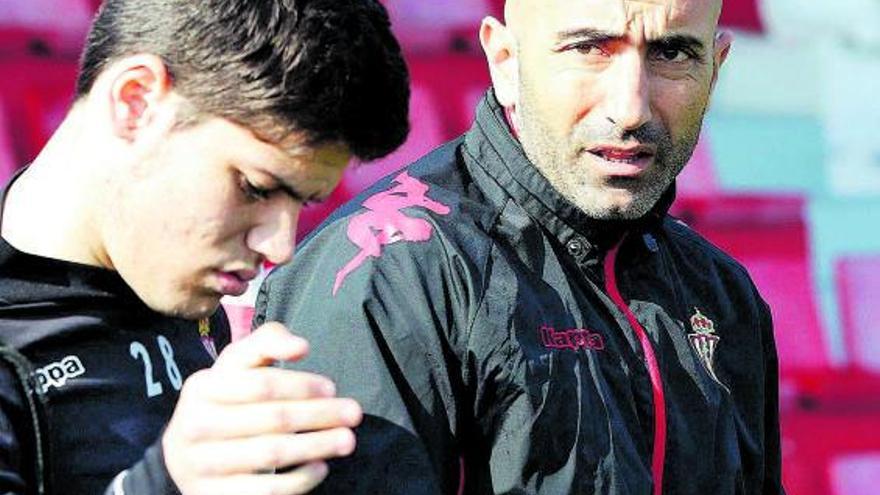 Jorge Meré y Abelardo, durante la etapa en la que coincidieron juntos en el Sporting. | LNE