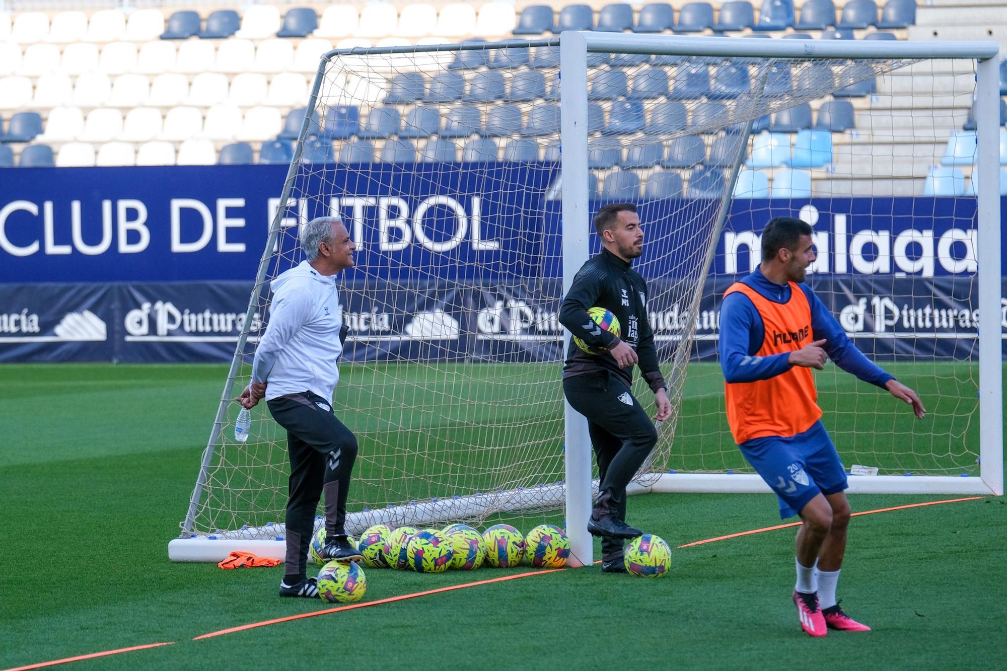 Entrenamiento del Málaga CF antes del partido contra el Levante