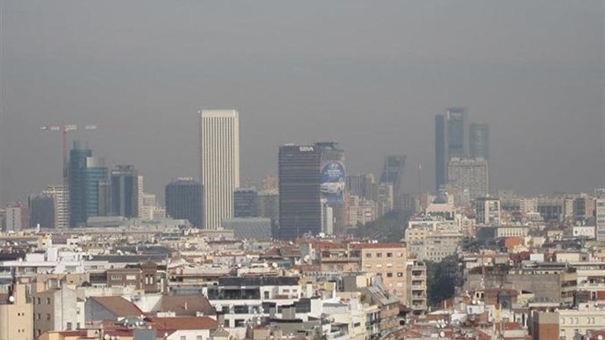 Imagen de la capa de contaminación sobre Madrid.