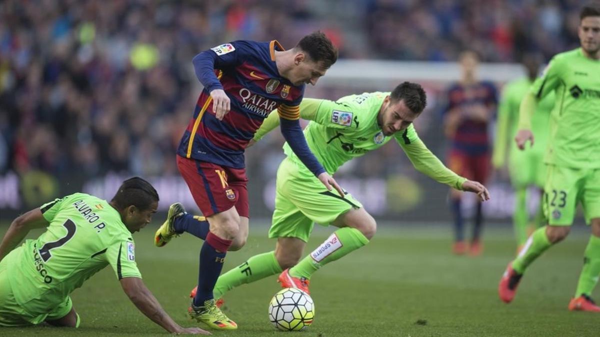 Leo Messi, durante una acción del partido