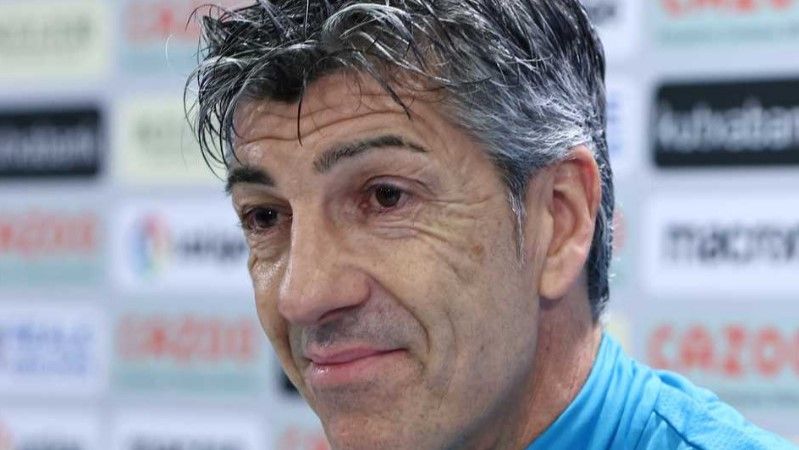 Imanol Alguacil, en la rueda de prensa previa al duelo copero con el Barça.