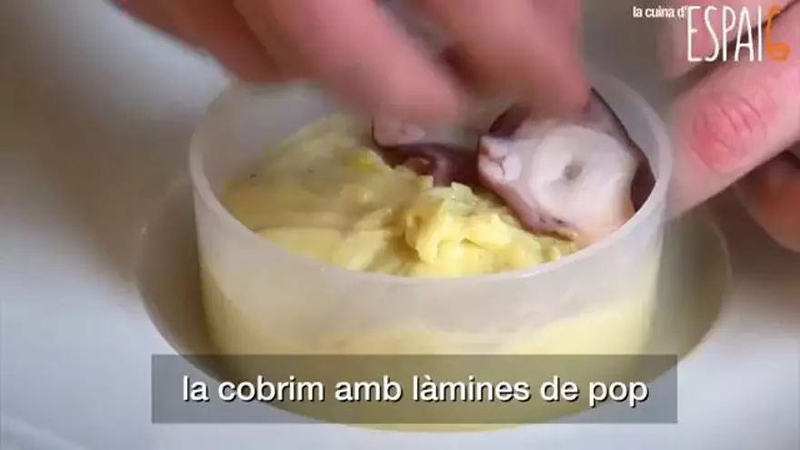 La cuina d'Espai6: Parmentier de pop amb a seva emulsió