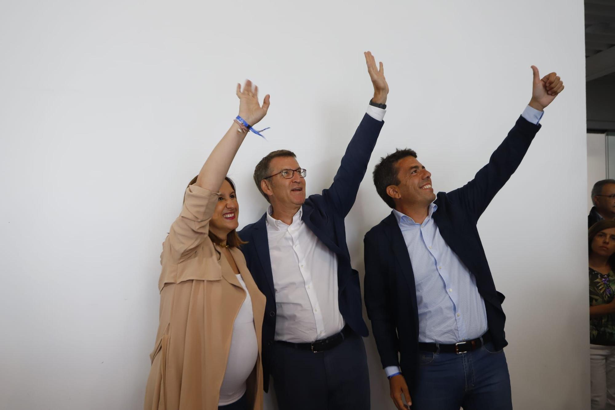 Núñez Feijóo, Mazón y Catalá en el acto del PP en la Marina de València