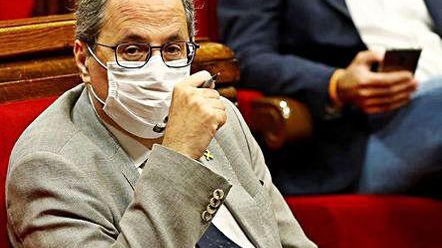 Torra, ayer, en el Parlament.