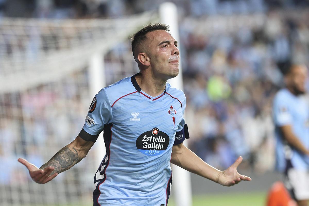 Iago Aspas, celebrando un gol en Europa League