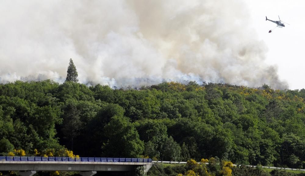 Arden en torno a 20 hectáreas en Bidueiros