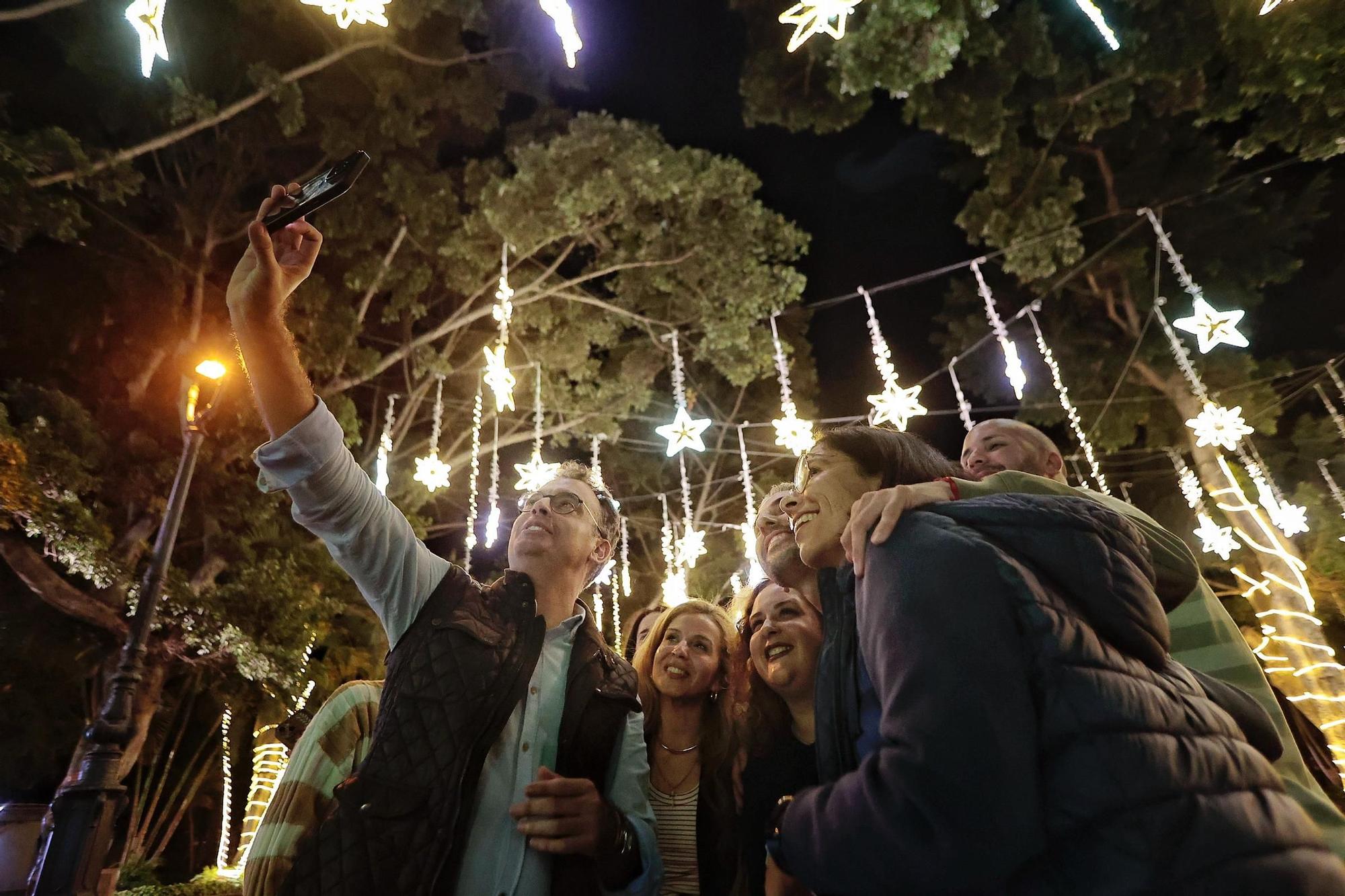 Pruebas del alumbrado navideño de Santa Cruz