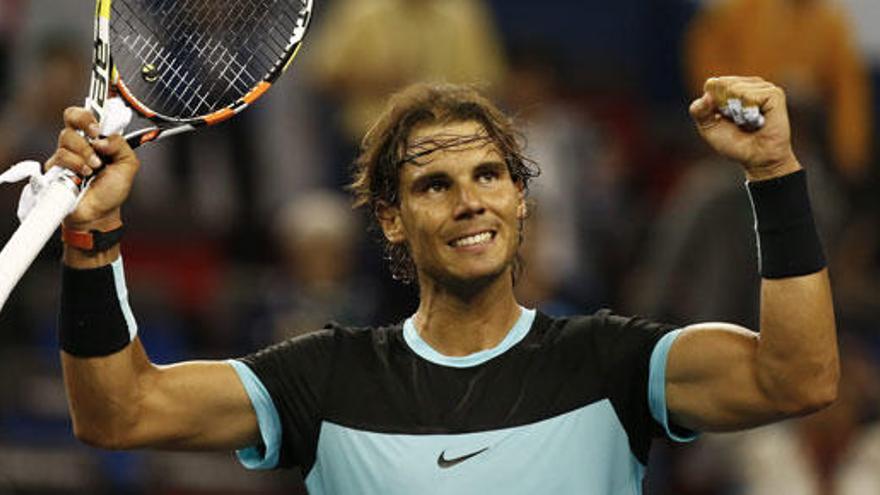 Rafa Nadal celebra su triunfo contra Wawrinka.