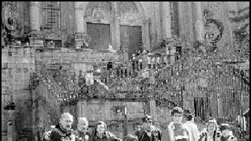 La llegada a la plaza del Obradoiro de Santiago de Compostela.