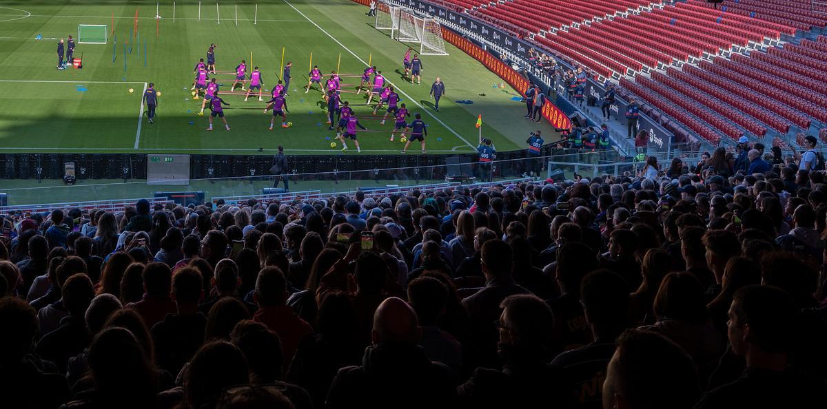 Primer entreno del Barça en el renovado Camp Nou