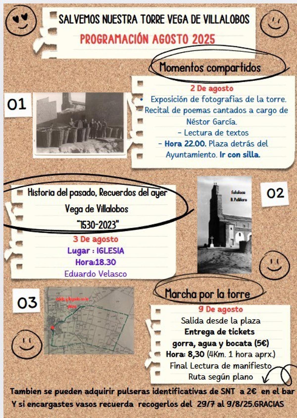 Cartel de actividades para la redaudación de fondos
