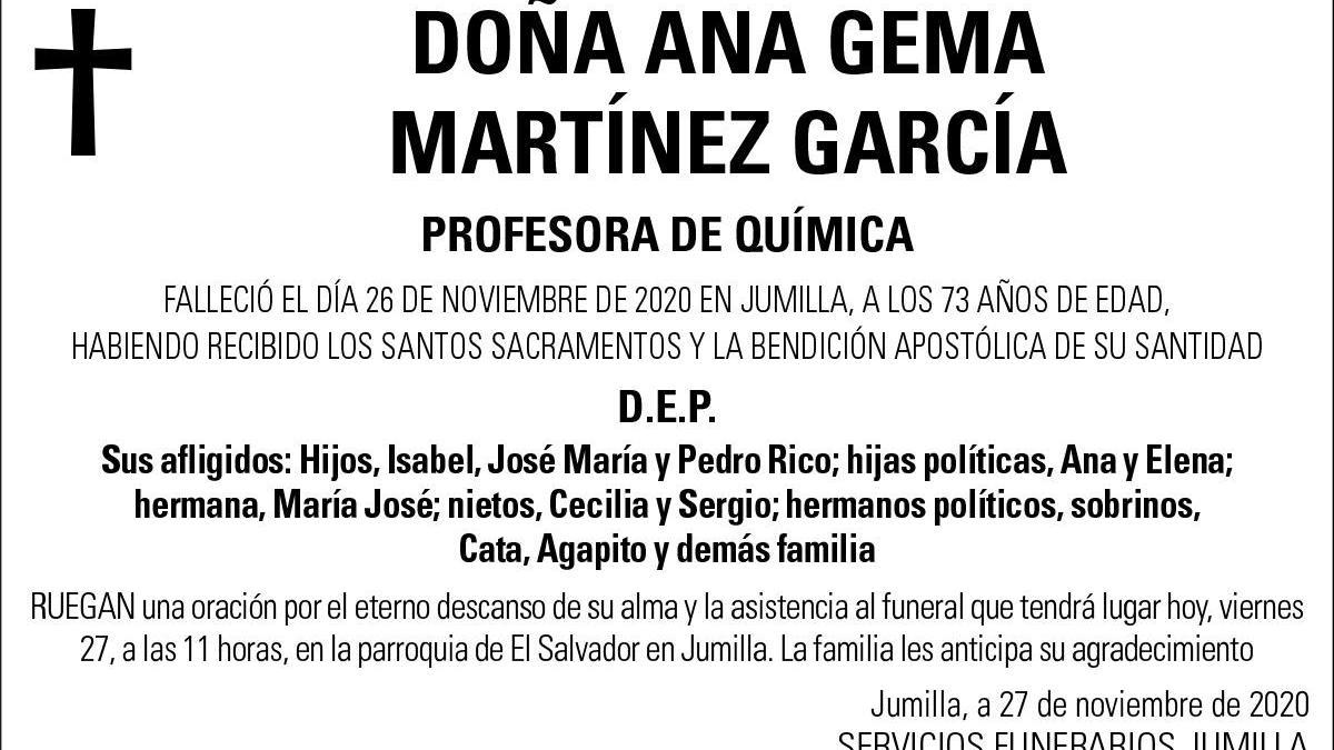 Dª Ana Gema Martínez García