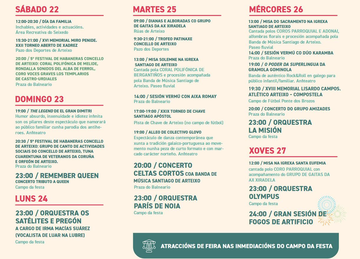 Calendario 2023 A Coruña Fiestas en A Coruña 2023: fechas, horarios y programación