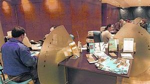 Oficines de la sucursal d’una entitat financera espanyola.