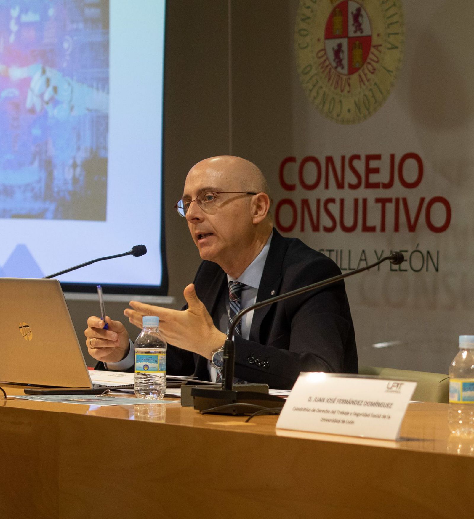 El director territorial de la Inspección de Trabajo y Seguridad Social del País Vasco, durante el coloquio. | Emilio Fraile