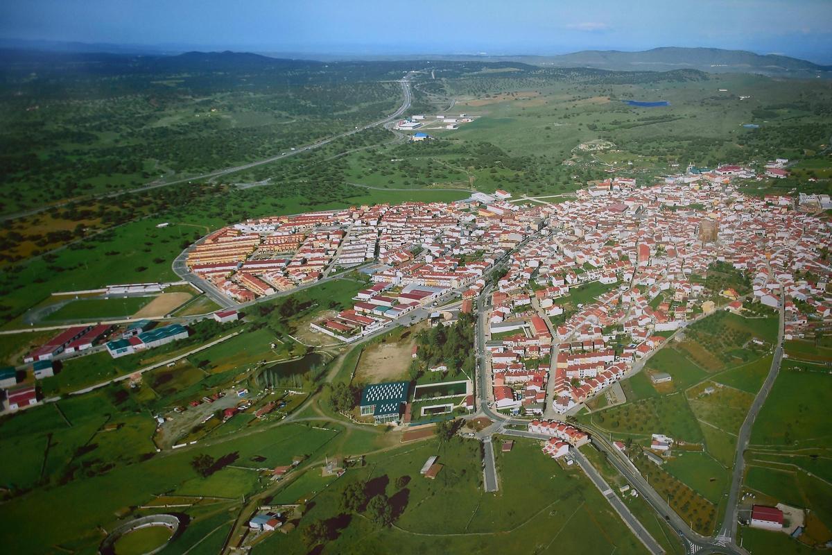 Vista aérea de Malpartida de Plasencia.