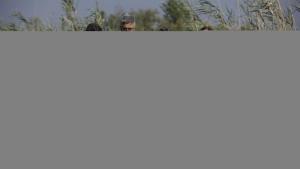 Ada Colau con Yolanda Díaz en el espacio protegido de la Ricarda de El Prat de Llobregat