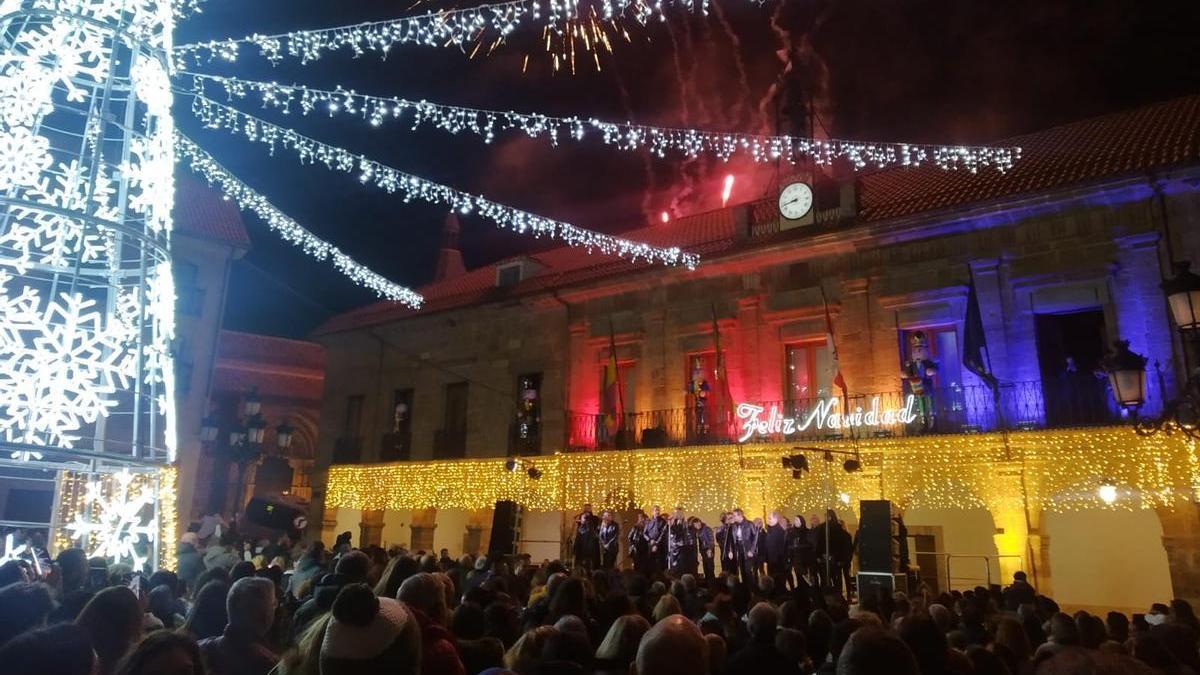 Encendido de Navidad en Benavente el pasado año.