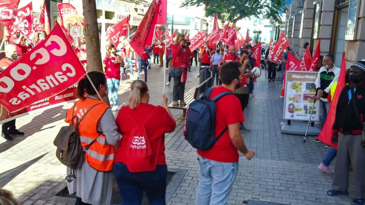 Manifestación laboral en Arrecife.