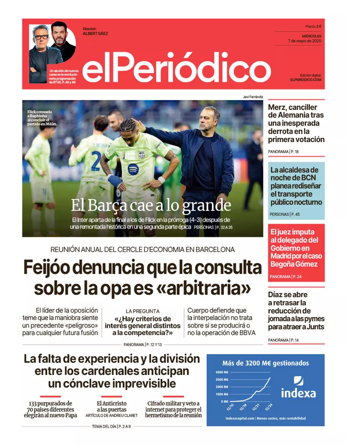 La portada de EL PERIÓDICO del 7 de mayo de 2025