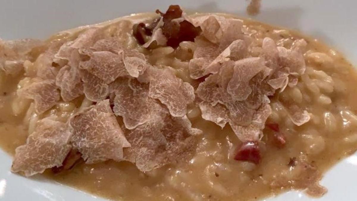 Plato con trufa blanca del restaurante Nectari