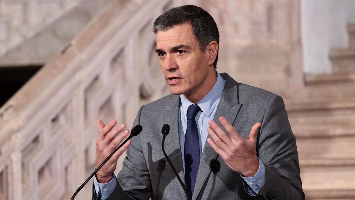 Pedro Sánchez, el miércoles, en una visita a San Martín de la Cogolla (La Rioja).