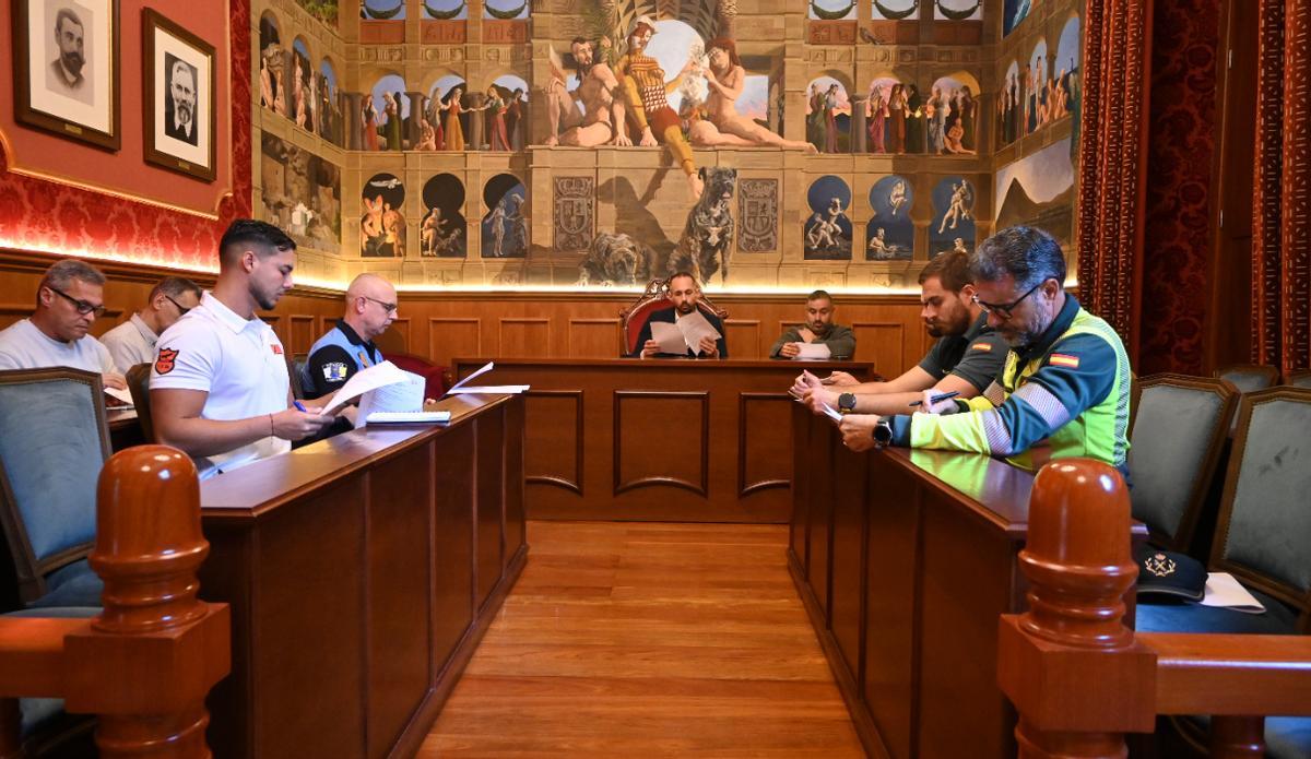 Junta de seguridad del Ayuntamiento de Gáldar.