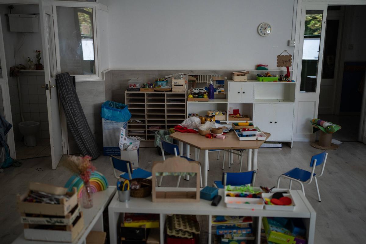 Una aula de una escuela de Manlleu, el pasado junio.