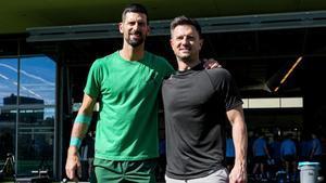 Djokovic entrenando para Indian Wells