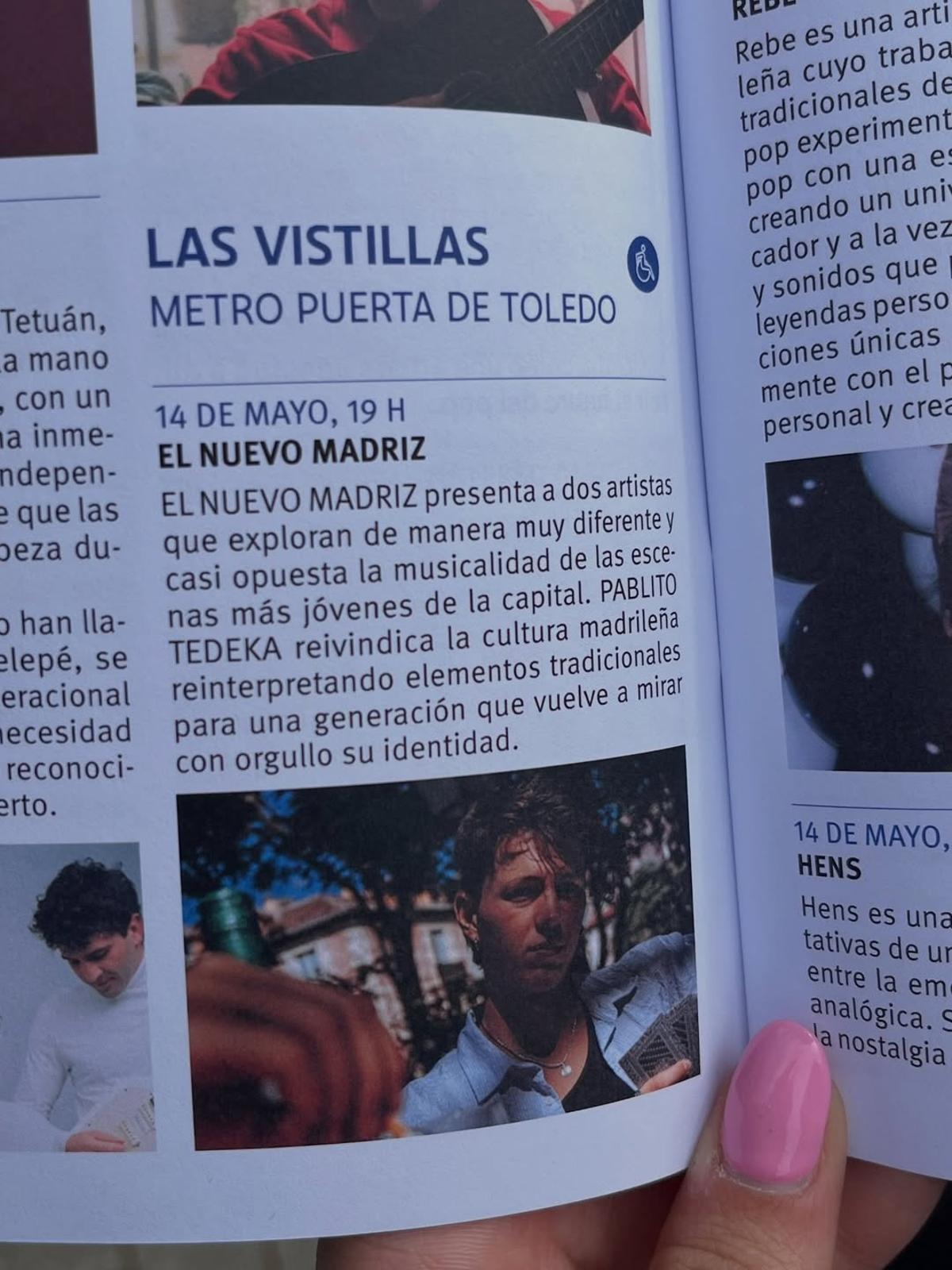 El cantautor afirmaba que tocar en Las Visitillas en San Isidro era "un sueño" y animaba a todos sus seguidores a acudir a la actuación el jueves 14 de mayo a las 19:00 horas de la tarde