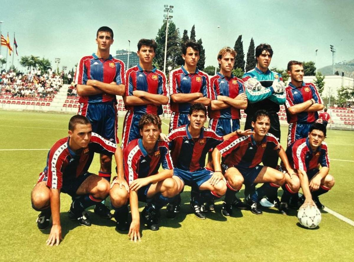 Estañol, en un onze de la seva etapa al Barça sub19 amb gent com De la Peña, Moreno o Quique Cárcel