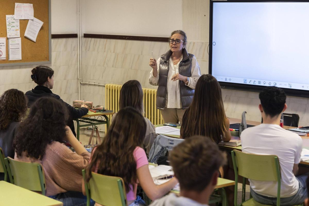 Clase de Bachillerato en el IES Lluis Vives de València.