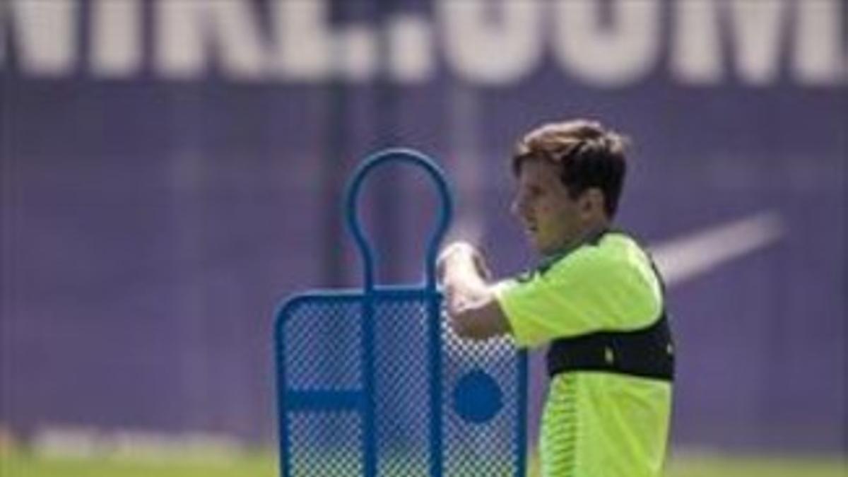 Messi, en un entrenamiento del Barça del pasado junio.