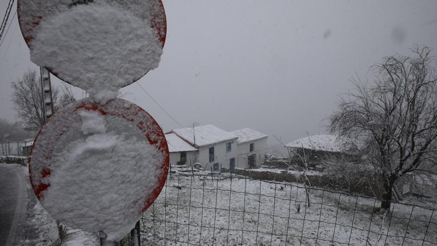 Vídeo: La borrasca Juliette llena de nieve parte de la zona rural de Gijón