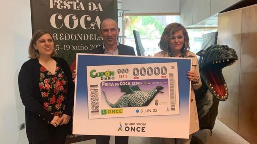 El sorteo de la ONCE promociona la Festa da Coca con su imagen en 5 millones de cupones