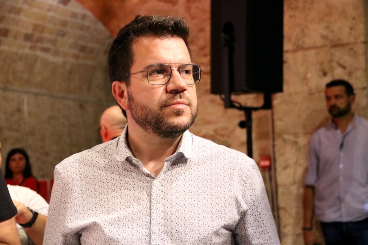 Pere Aragonès, en Sant Sadurní d’Anoia. Pere Aragonès, en Sant Sadurní d’Anoia.