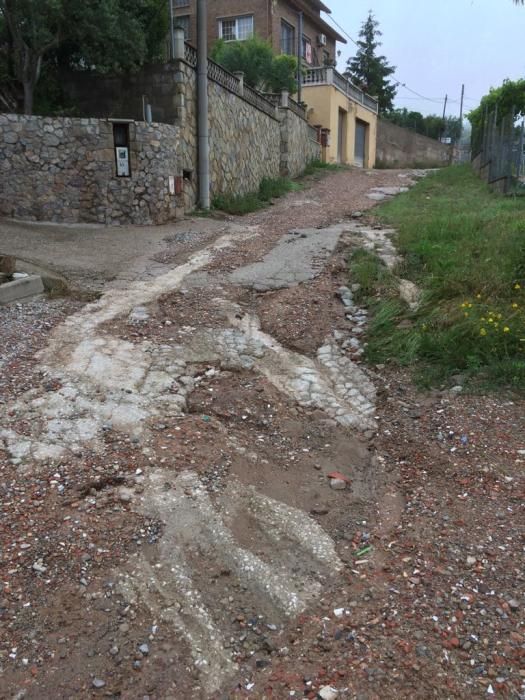 L'endemà del temporal: fotos de les destrosses en carrers i camins de Castellbell