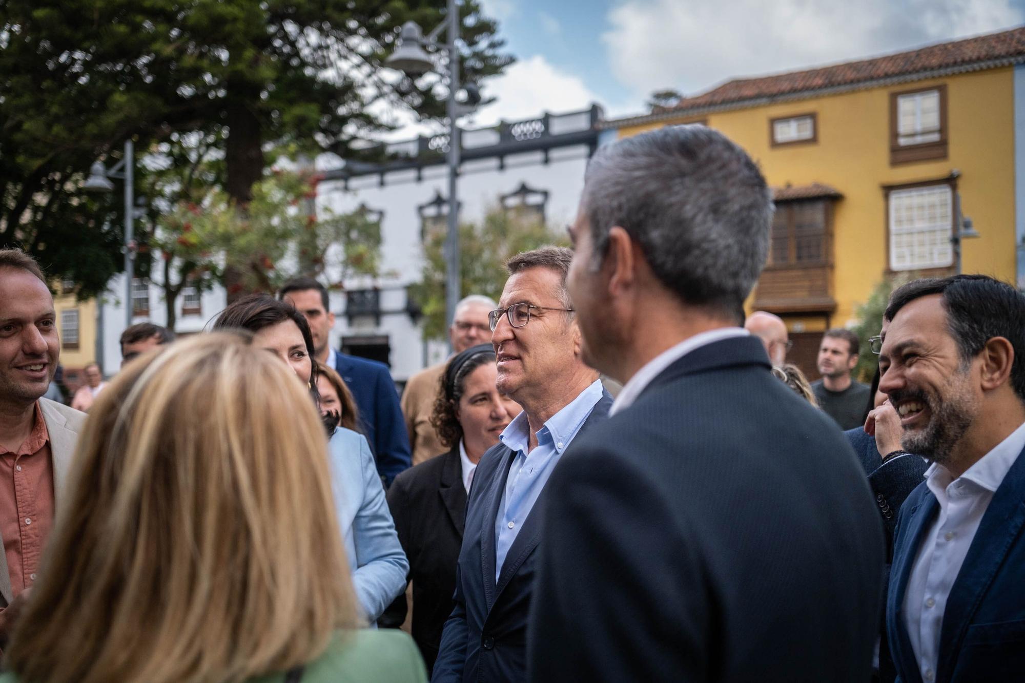 El presidente del Partido Popular, Alberto Núñez Feijóo, visita La Laguna