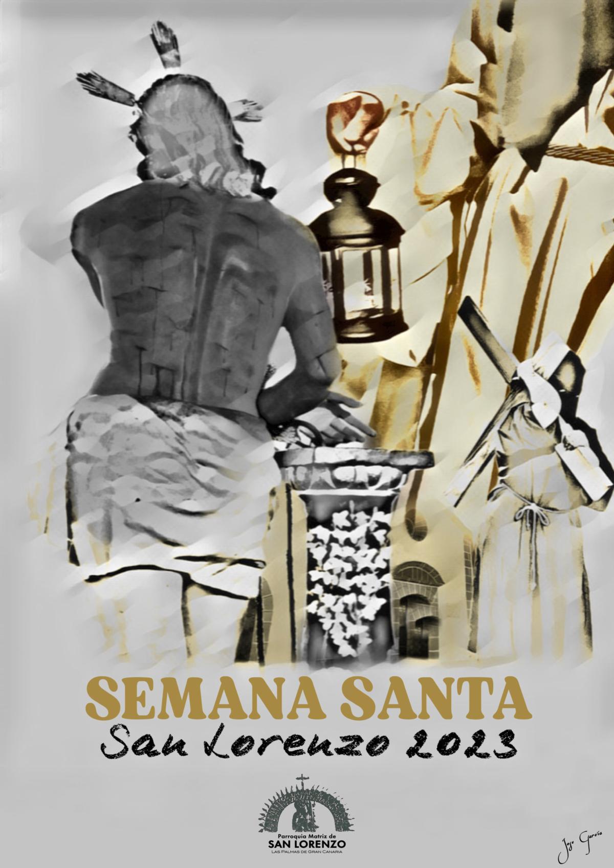 Cartel de la Semana Santa 2023 en la parroquia de San Lorenzo