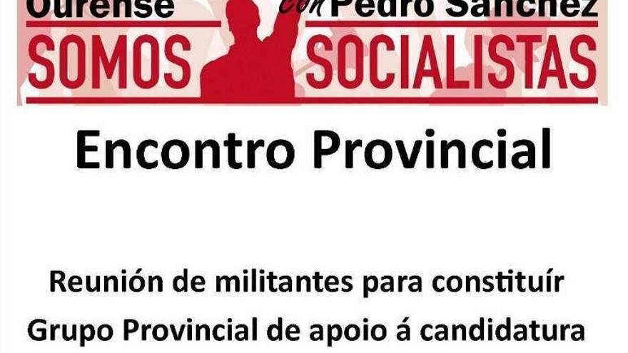 Cartel con el que afines a Sánchez invitan a la asamblea del 18. // FdV