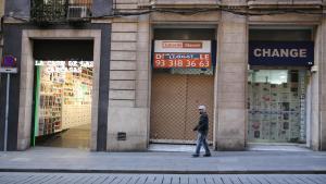 Un local comercial alquilado en Barcelona en una imagen de archivo.