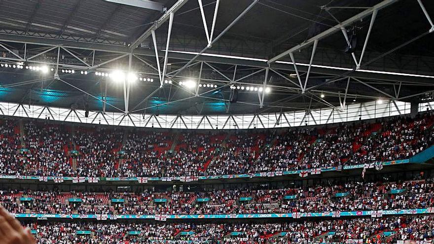 Aspecto de Wembley durante el partido de octavos de Inglaterra. |  // EFE