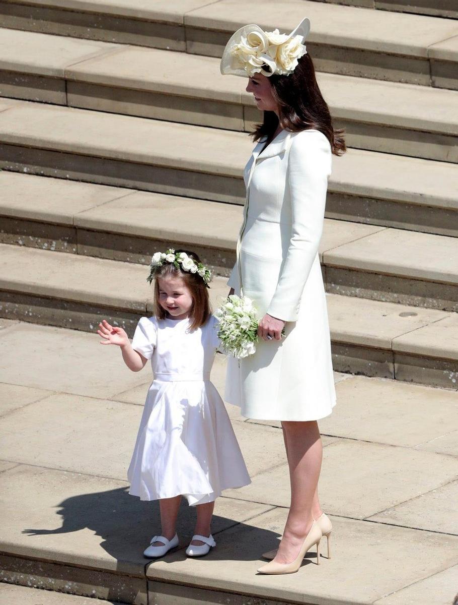 Kate Middleton casi de blanco en la boda de Meghan y Harry