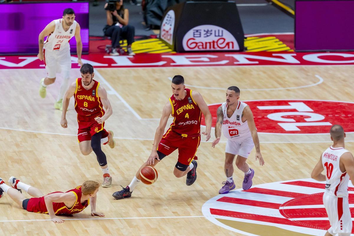 Jaime Pradilla, en el primer partido del Preolímpico ante el Líbano