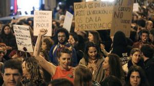 Imagen de una manifestación en Barcelona contra el machismo.
